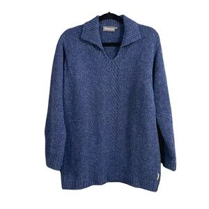 FISHERMAN OUT OF IRELAND Cozy Wool Navy Blue Women's Pullover Sweater M
